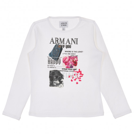 Βαμβακερή μπλούζα Armani, με όμορφα τυπωμένα σχέδια, για κορίτσι Armani 230282 