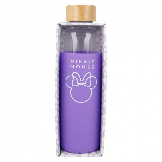 Γυάλινο μπουκάλι με θήκη σιλικόνης Minnie Mouse, 585 ml Minnie Mouse 230528 