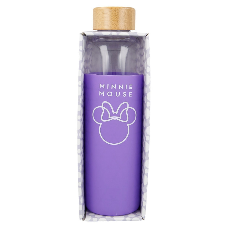 Γυάλινο μπουκάλι με θήκη σιλικόνης Minnie Mouse, 585 ml  230528