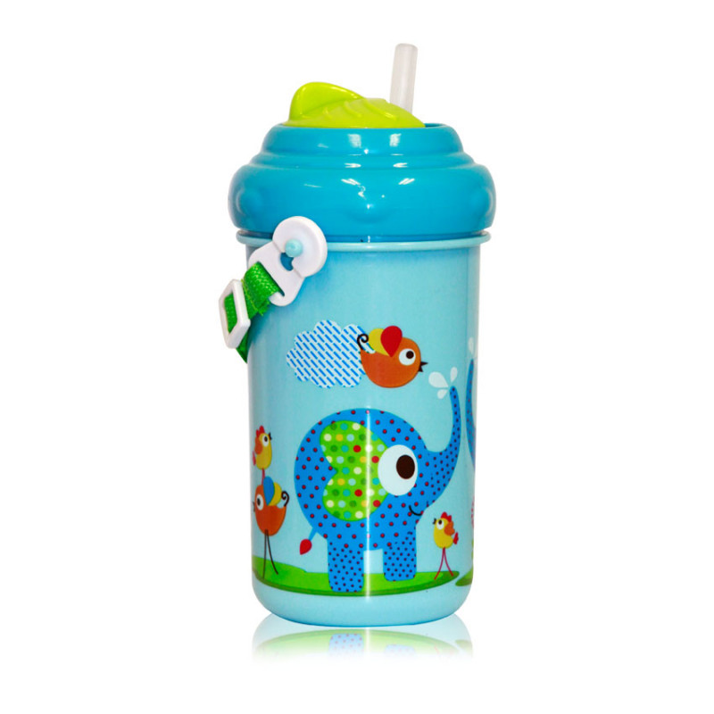 300 ml. παιδικό αθλητικό μπουκάλι με άχυρο ZOO, μπλε  230670