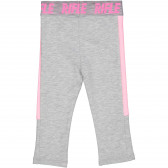 Βαμβακερό αθλητικό παντελόνι με ροζ λεπτομέρειες για μωρά, γκρι Rifle 230901 2