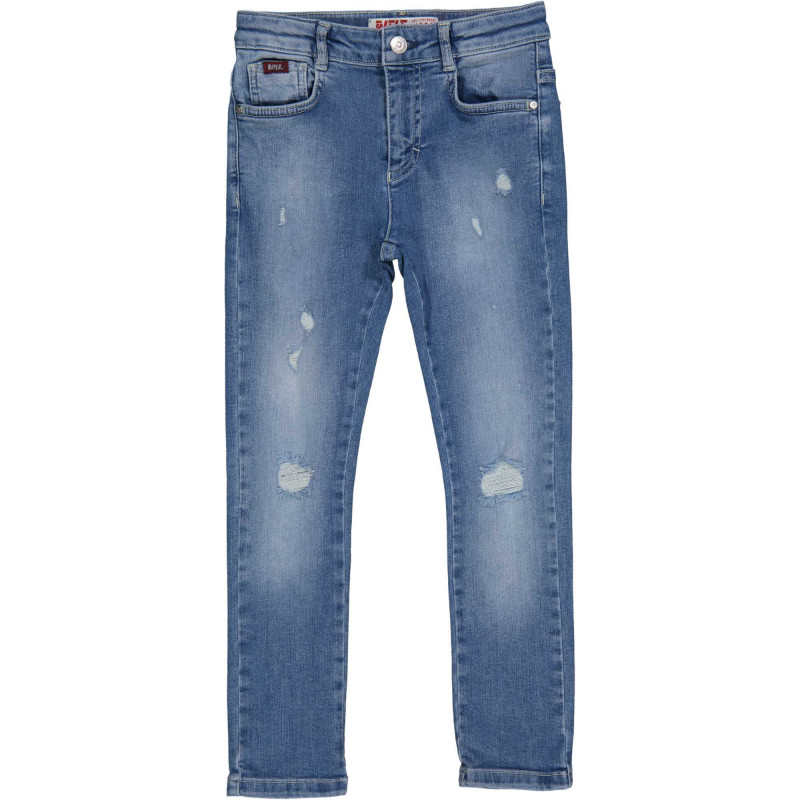 Τζιν παντελόνι με φθαρμένες λεπτομέρειες, γαλάζιο  230928