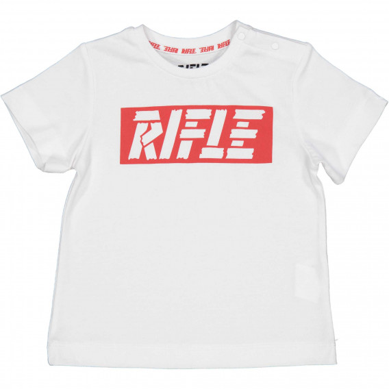 Βαμβακερό μπλουζάκι με το λογότυπο της μάρκας για μωρά, σε λευκό χρώμα Rifle 230934 