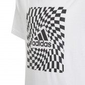 Graphic Tee βαμβακερό μπλουζάκι, λευκό Adidas 231012 3
