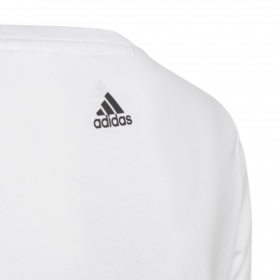 Graphic Tee βαμβακερό μπλουζάκι, λευκό Adidas 231013 4