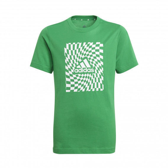 Graphic Tee βαμβακερό μπλουζάκι, πράσινο Adidas 231014 
