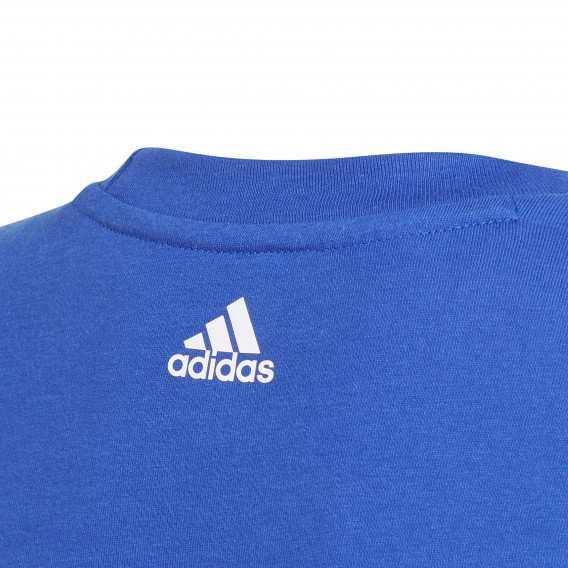 Βαμβακερό μπλουζάκι με το λογότυπο Essentials, μπλε Adidas 231041 3