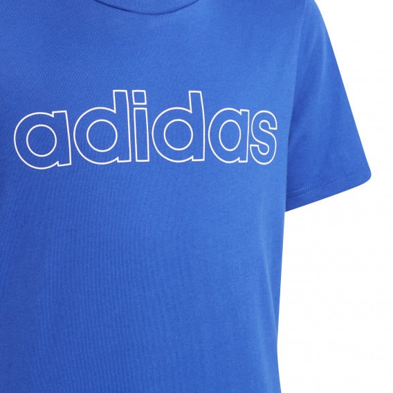 Βαμβακερό μπλουζάκι με το λογότυπο Essentials, μπλε Adidas 231043 5