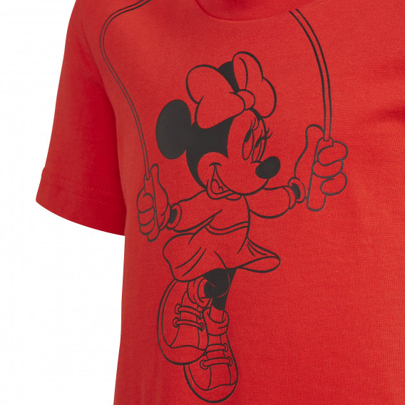 Βαμβακερό μπλουζάκι με τύπωμα Minnie Mouse, κόκκινο Adidas 231164 3
