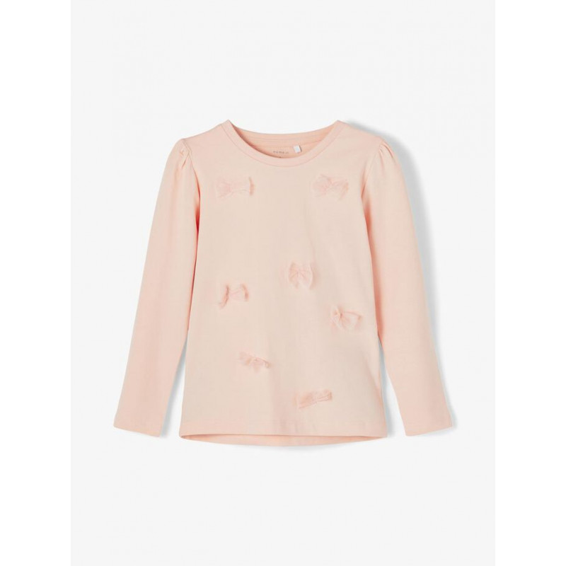 Μπλούζα από οργανικό βαμβάκι με κορδέλες για ένα μωρό, ροζ  231268