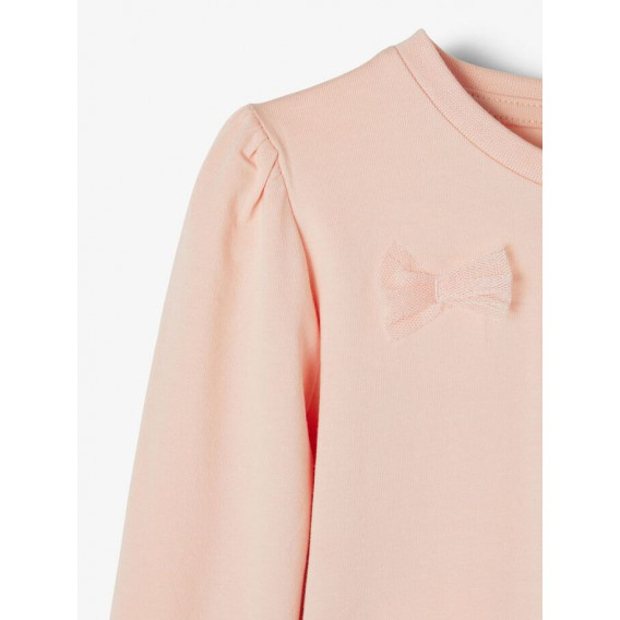 Μπλούζα από οργανικό βαμβάκι με κορδέλες για ένα μωρό, ροζ Name it 231270 3