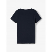 Μπλουζάκι από οργανικό βαμβάκι με τύπωμα μονόκερου, σκούρο μπλε Name it 231278 2