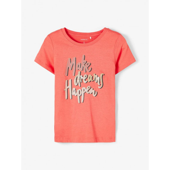 Μπλουζάκι από οργανικό βαμβάκι με γραφικό σχέδιο για ένα μωρό, ανοιχτό ροζ Name it 231280 