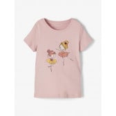 Μπλουζάκι από οργανικό βαμβάκι με λεζάντα για ένα μωρό, ροζ Name it 231286 