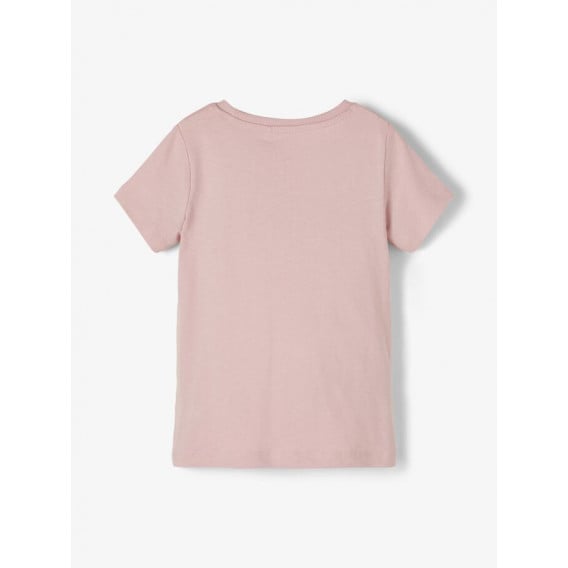 Μπλουζάκι από οργανικό βαμβάκι με λεζάντα για ένα μωρό, ροζ Name it 231287 2