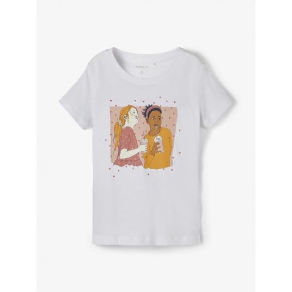 Μπλουζάκι από οργανικό βαμβάκι με γραφικό σχέδιο για ένα μωρό, λευκό Name it 231292 