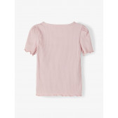 Μπλούζα από οργανικό βαμβάκι με μανίκια, ροζ Name it 231329 2