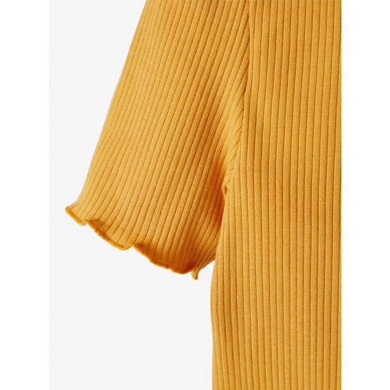 Οργανική βαμβακερή μπλούζα με μανίκια, κίτρινο Name it 231333 3