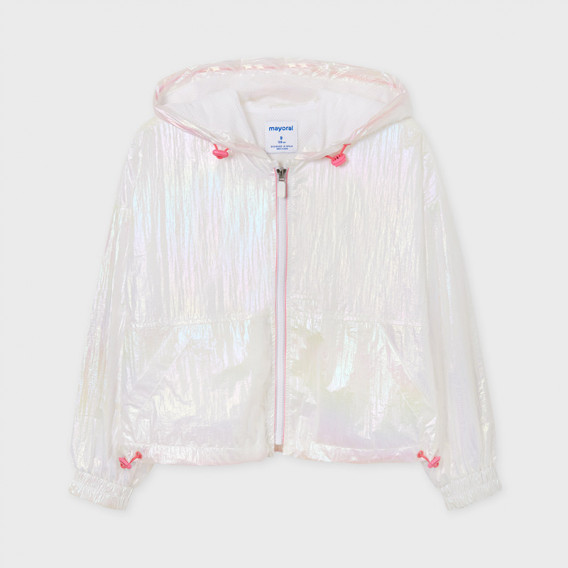Ανοιξιάτικο μπουφάν με ροζ τόνους, λευκό Mayoral 231348 