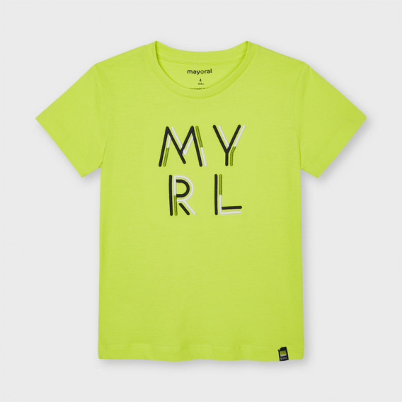 Βαμβακερό μπλουζάκι με το λογότυπο της μάρκας, κίτρινο Mayoral 231360 