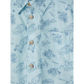 Βαμβακερό πουκάμισο με γραφική εκτύπωση, γαλάζιο Name it 231424 3