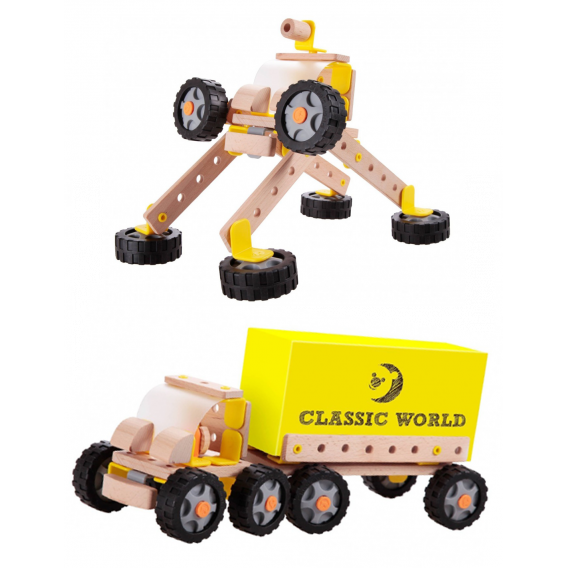 Ξύλινος κατασκευαστής - φορτηγό ρομπότ, 55 τεμάχια Classic World 231655 