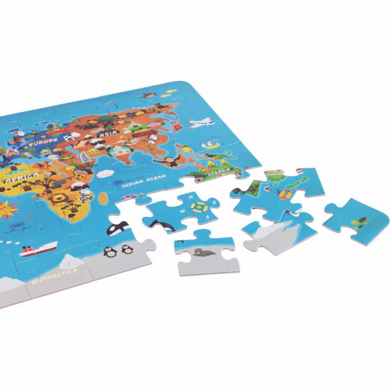 Χάρτης του κόσμου - παιδικό ξύλινο παζλ Classic World 231714 