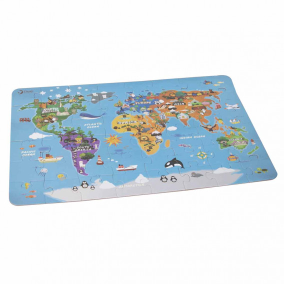 Χάρτης του κόσμου - παιδικό ξύλινο παζλ Classic World 231715 2