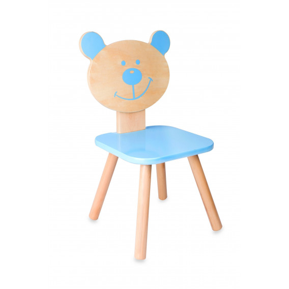 Ξύλινη καρέκλα - αρκούδα, μπλε Classic World 231733 