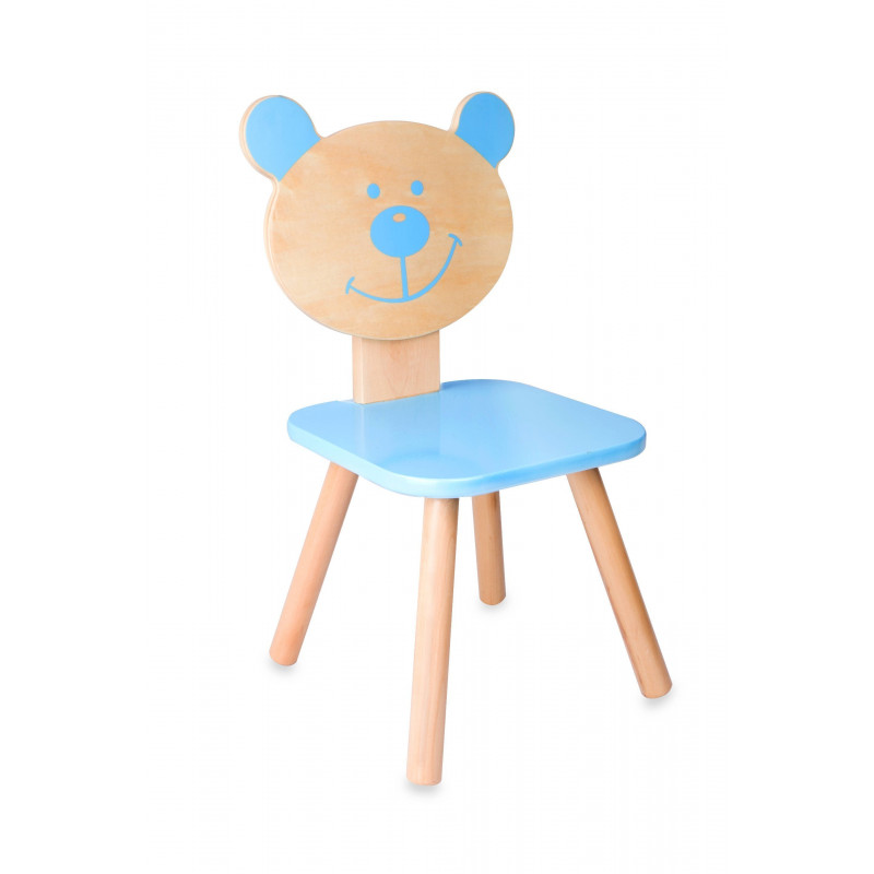 Ξύλινη καρέκλα - αρκούδα, μπλε  231733