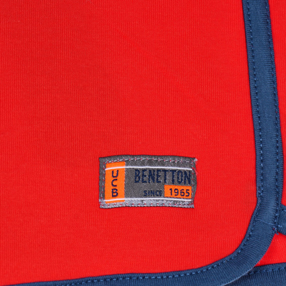 Βαμβακερά σπορ σορτς με μπλε τόνους για μωρό, κόκκινο Benetton 232108 3