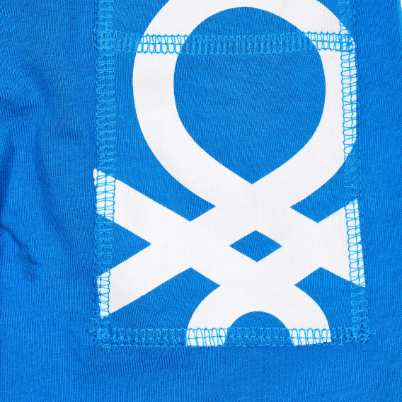Βαμβακερό σορτς με το λογότυπο της μάρκας για μωρό, μπλε Benetton 232120 3