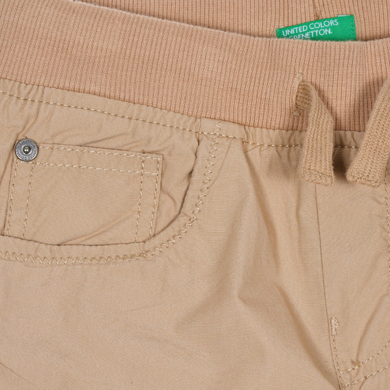 Βαμβακερό παντελόνι, σε μπεζ Benetton 232178 2