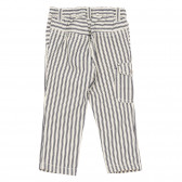 Βαμβακερό παντελόνι με λευκές-μπλε λωρίδες με πλαϊνή τσέπη για μωρό Benetton 232204 4