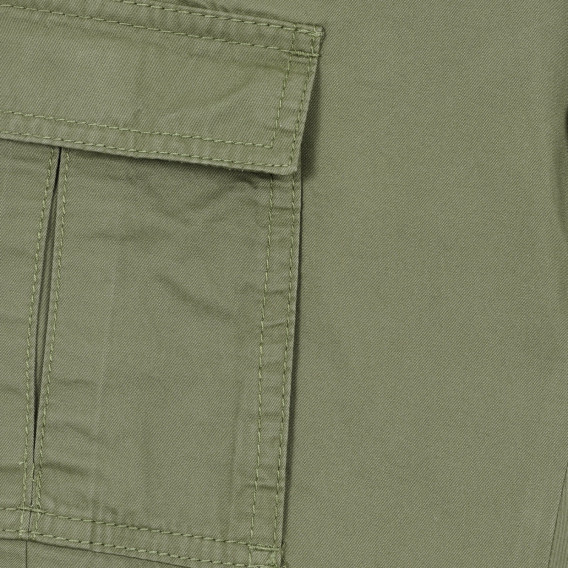 Βαμβακερό παντελόνι με πλαϊνές τσέπες, σκούρο πράσινο Benetton 232289 3