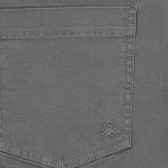 Βαμβακερό παντελόνι με λογότυπο της μάρκας, γκρι Benetton 232360 3