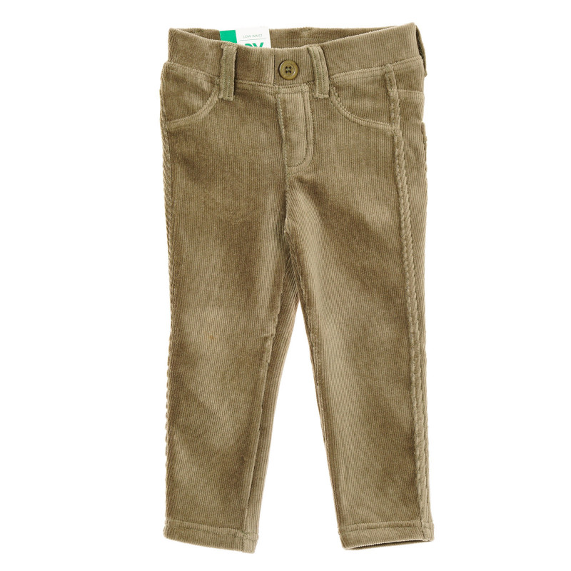Βαμβακερό τζιν παντελόνι για μωρό, σκούρο πράσινο  232366