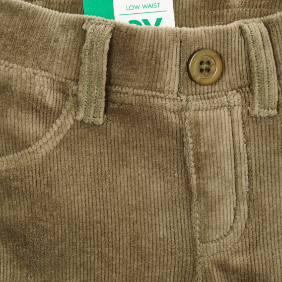 Βαμβακερό τζιν παντελόνι για μωρό, σκούρο πράσινο Benetton 232367 2
