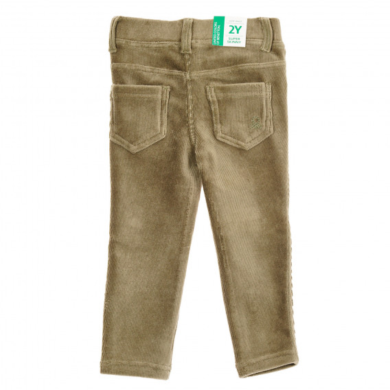 Βαμβακερό τζιν παντελόνι για μωρό, σκούρο πράσινο Benetton 232368 3