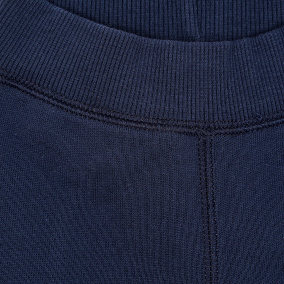 Βαμβακερό παντελόνι με ραφτή αρκούδα για μωρό, σκούρο μπλε Benetton 232393 2