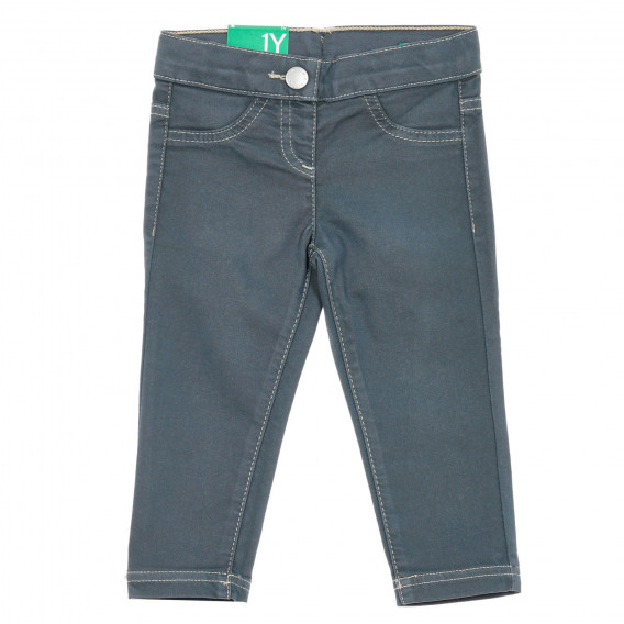 Παντελόνι με πινελιές μπεζ για μωρά, σκούρο γκρι Benetton 232404 