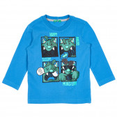 Βαμβακερή μπλούζα με σχέδιο τεράτων και στάμπα για μωρό, μπλε Benetton 232492 