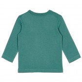 Βαμβακερή μπλούζα με σχέδιο λύκου για μωρό, πράσινη Benetton 232511 4