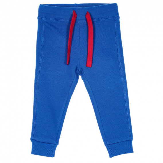 Βαμβακερό παντελόνι με το λογότυπο της μάρκας για μωρό, μπλε Benetton 232512 