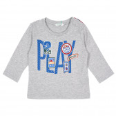 Βαμβακερή μπλούζα με γραφιστική στάμπα για μωρό, σε γκρι χρώμα Benetton 232540 