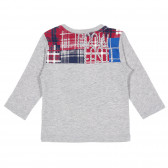 Βαμβακερή μπλούζα με γραφιστική στάμπα για μωρό, σε γκρι χρώμα Benetton 232543 4