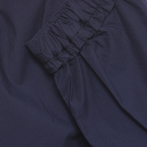Βαμβακερό παντελόνι 7/8 με σούφρες στη μέση, σκούρο μπλε Benetton 232631 3