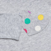 Βαμβακερή μπλούζα με διακόσμηση-καρδιά για μωρό, γκρι Benetton 232655 3