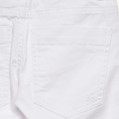 Βαμβακερό παντελόνι με το λογότυπο της μάρκας, λευκό Benetton 232667 3