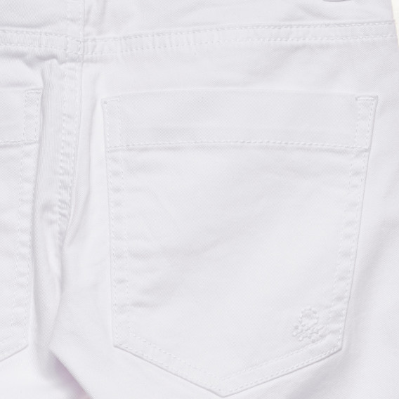Βαμβακερό παντελόνι με το λογότυπο της μάρκας, λευκό Benetton 232667 3